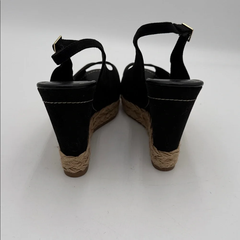Brash Black Tan Wedge espadrilles Sandals women 12 casual vacation beach Y2K